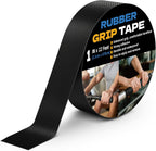 Rubber Grip Tape, 1 in x 22 Ft Black Ultra-Thin Strong Adhesive Non-Slip Tape, Anti-Slip Grip Tape for Handles, Waterproof Heat Resistant Cushion Grip, Comfortable in Hands