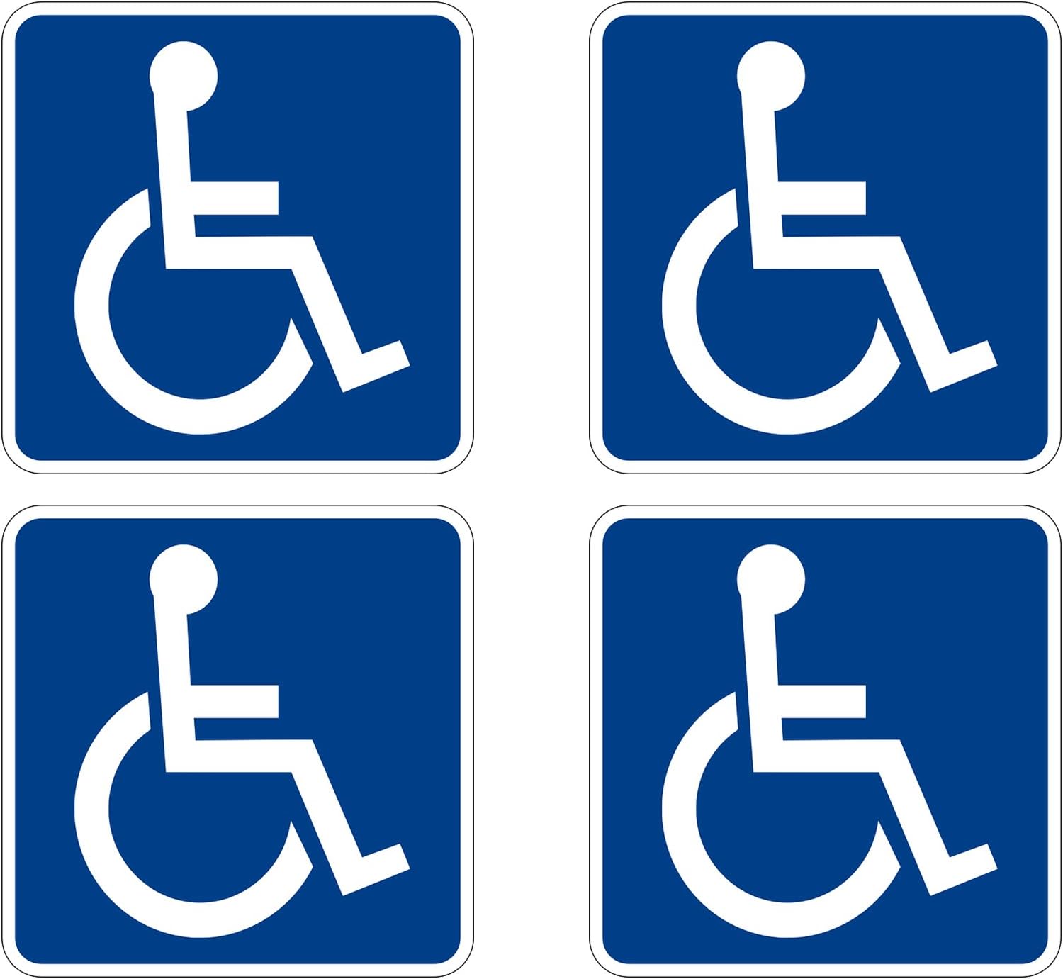 Rogue River Tactical Disabled Wheelchair Symbol ADA Compliant Handicap Access Sign Pack of 4 5 X 5 Inch Blue Window Sticker Decal