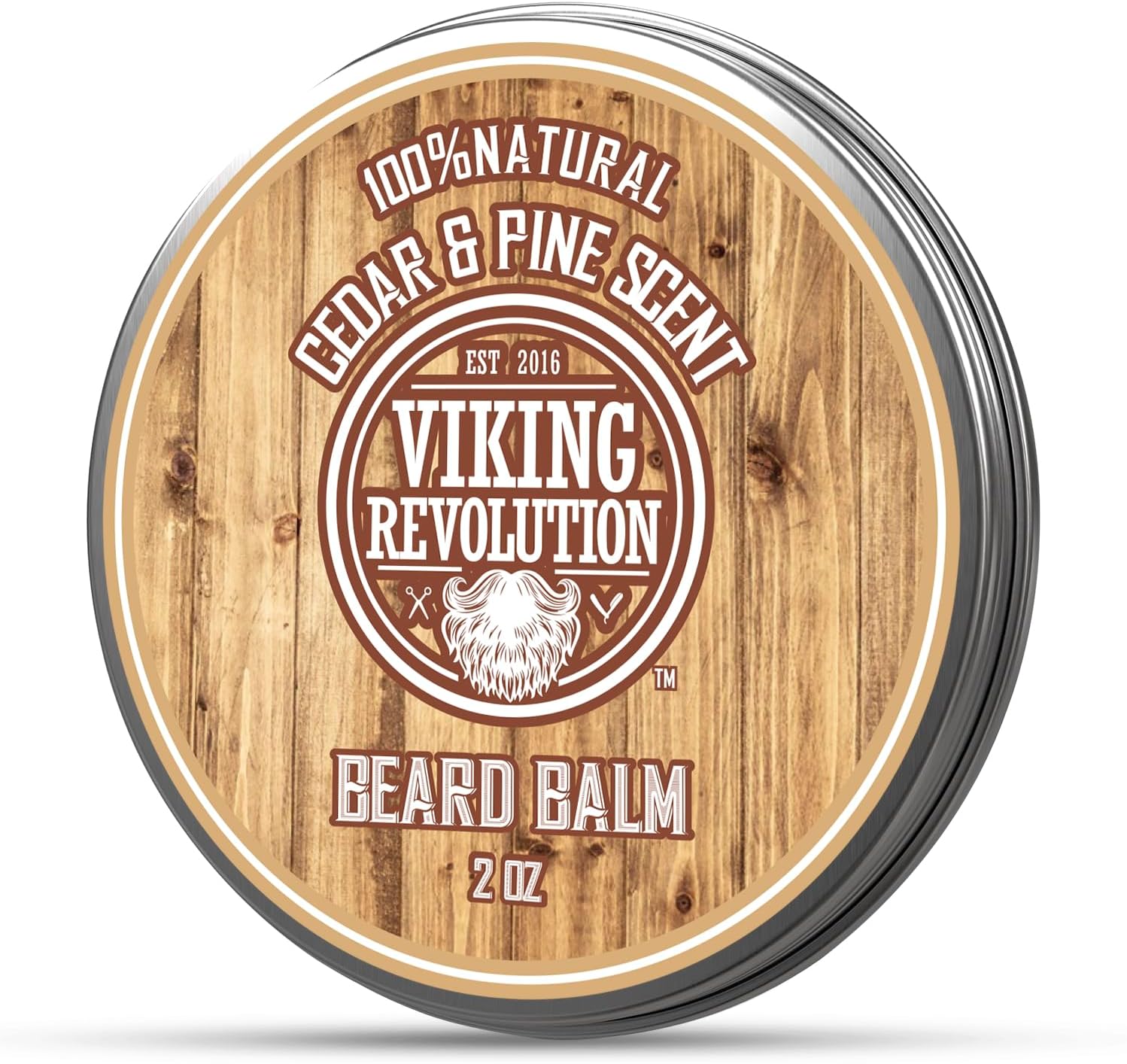 Viking Revolution Cedar & Pine Beard Balm - Butter with Argan Oil, Softener & Moisturizer for Men - Wax for Beards (2oz, 1 Pack)