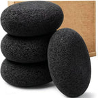 Natural Foot Pumice Stone for Feet, Borogo 4-Pack Lava Pedicure Tools Hard Skin Callus Remover for Feet and Hands Black