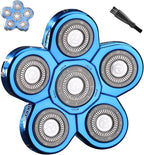 Universal Blue 6 Blades Shaver Replacement Heads for Head Shaver
