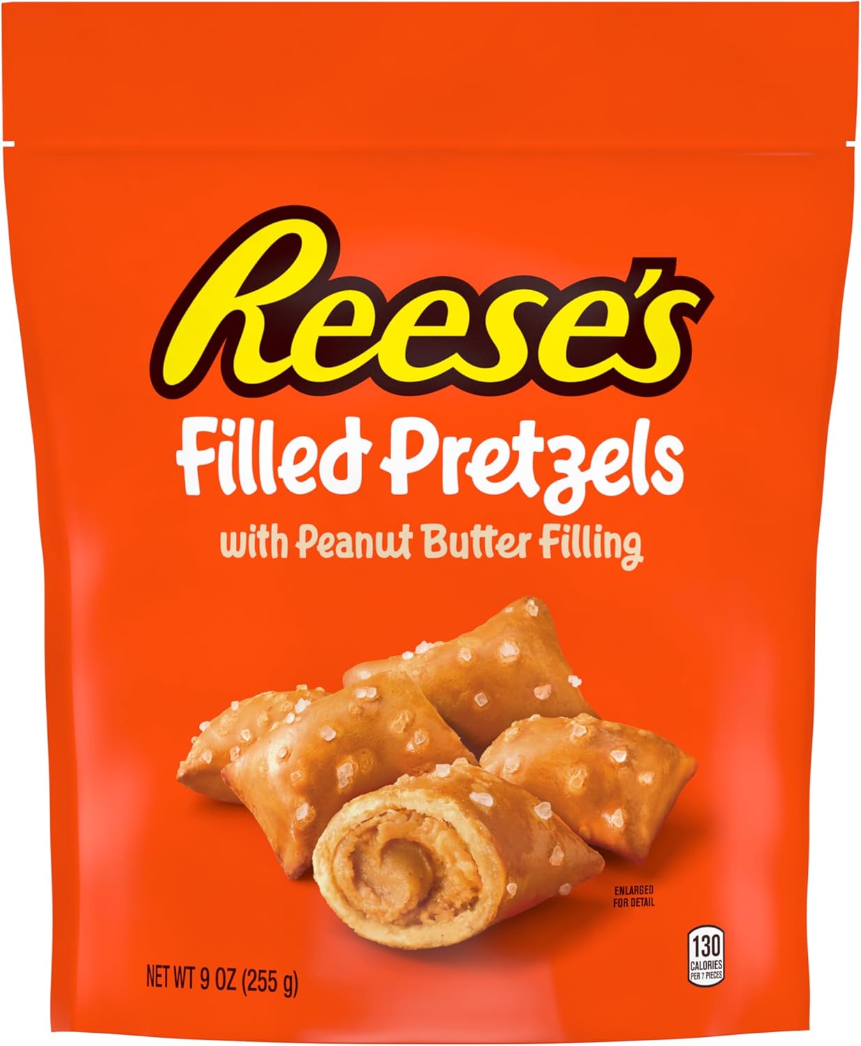 Reese's Filled Pretzels, Peanut Butter Pretzel Nuggets, Crunchy, Ready to Eat, Sweet and Salty Snack, 9oz Resealable Bag