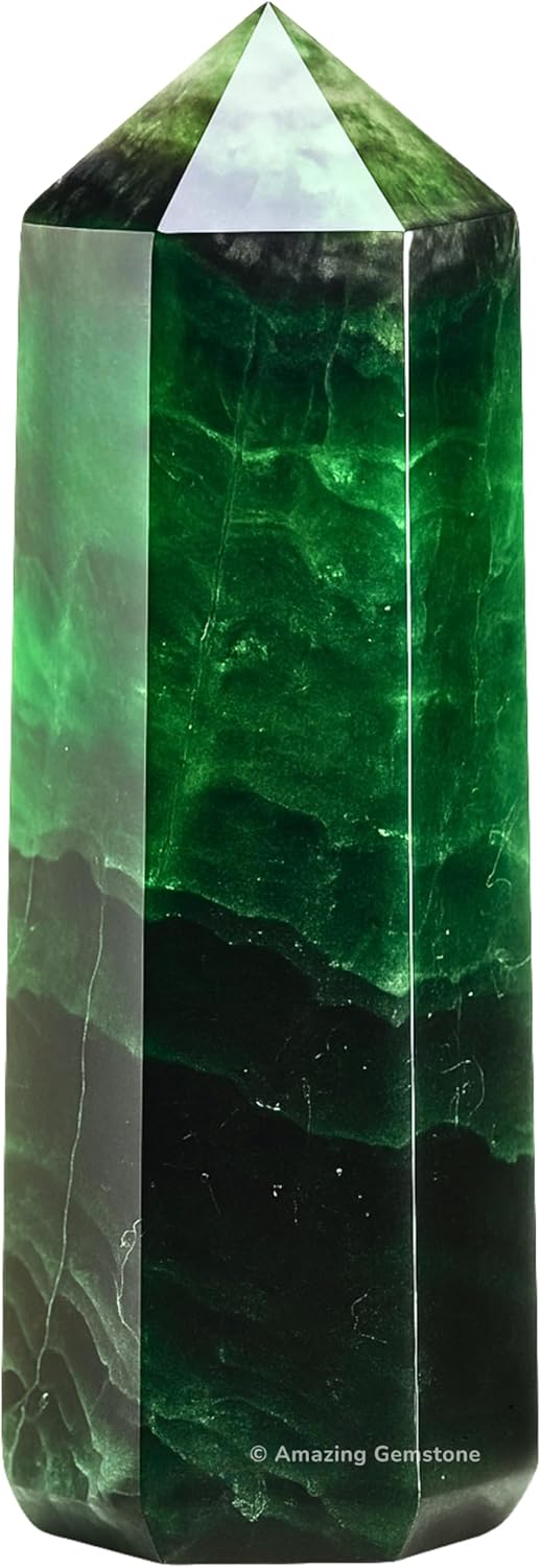Amazing Gemstone Large Fluorite Crystal Towers ~ Natural Healing Crystal Point Obelisk for Reiki Healing and Crystal Grid (5.5" to 6" INCH)