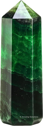 Amazing Gemstone Large Fluorite Crystal Towers ~ Natural Healing Crystal Point Obelisk for Reiki Healing and Crystal Grid (5.5" to 6" INCH)