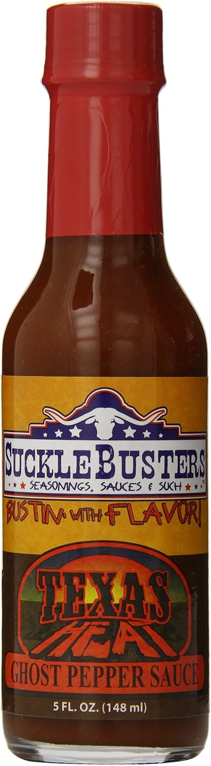 Suckle Busters Texas Heat Premium Pepper Sauce, Jolokia Ghost, 5 Ounce