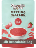 Chocolate Works Red Melting Chocolate Wafers, 1lb (Pack of 1)