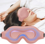 Sleep Eye Mask for Men Women, Weighted Sleeping Mask for Side Sleeper, Travel Blackout Night Blindfold Eye Shade Cover with Adjustable Strap (Blush)