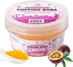 Soeos Passion Fruit Popping Boba, 550g – Bursting Juice-Filled Pearls for Drinks, Desserts, and Toppings