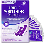 SAKYPRORAL Purple Whitening Strips, 90-Day Long-Lasting Results, Enamel Safe & Low-Sensitivity, Professional Teeth Whitening Strips with Non-Slip Dry Strip Technology (28 Count (Pack of 1))