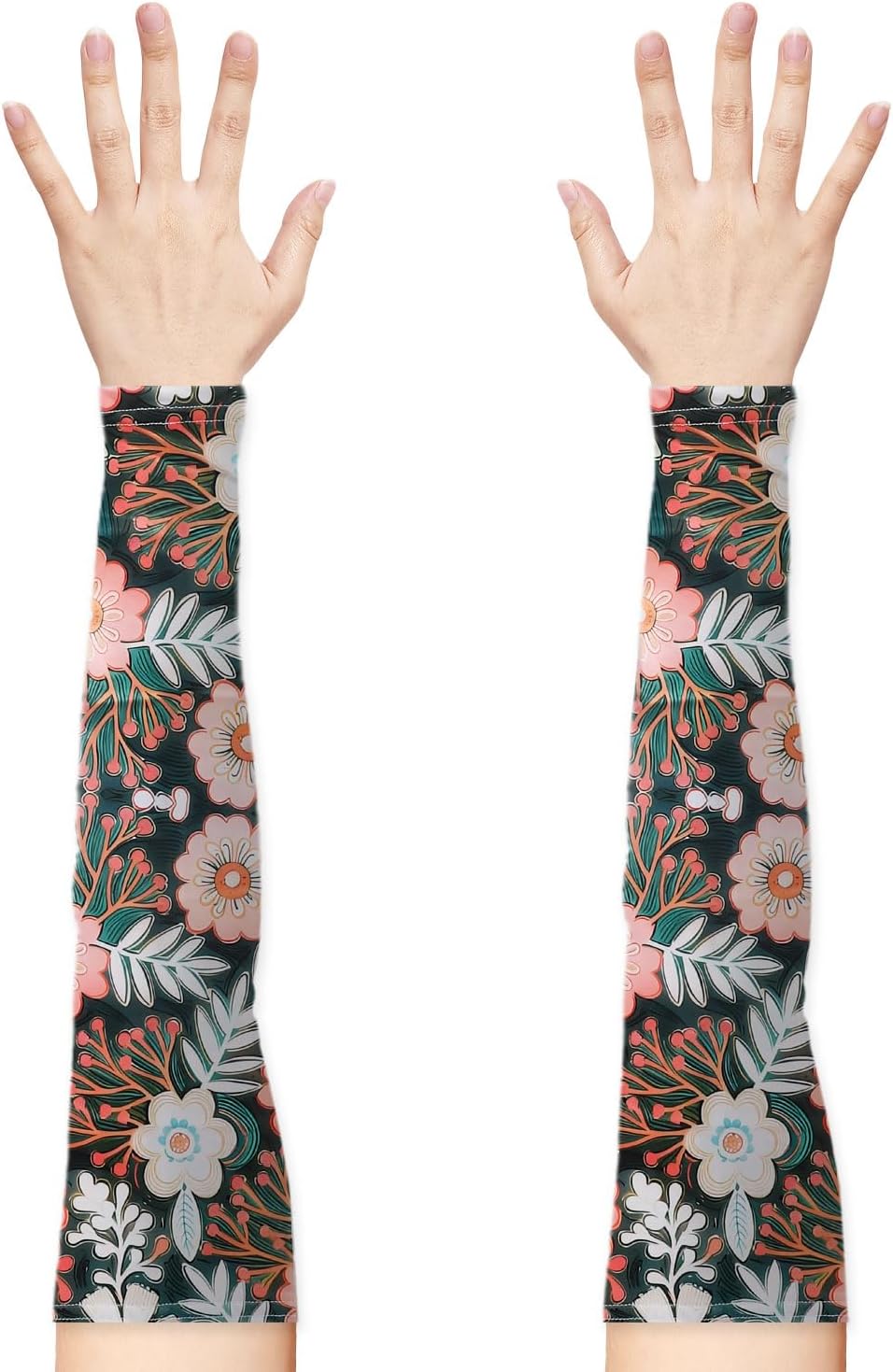Threetols 1 Pair White Flower Gardening Sleeves for Women Man