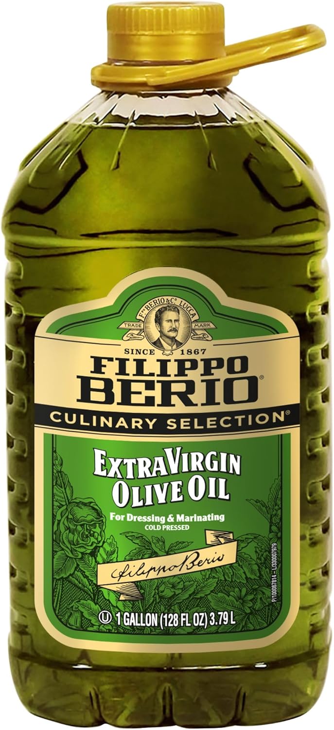 Filippo Berio Cold Pressed Extra Virgin Olive Oil, 1 Gallon – For Dipping, Marinating, Finishing, Contains Polyphenols