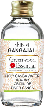 Greenwood Essential Gangajal Holy Ganga Water from the Beginning of River Ganga at Devprayag in Clear Glass Bottle 100ml