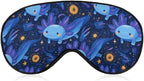 Sleep Mask,Blackout Eye Mask for Sleeping,Blue Axolotl Space Stars Night Blindfold for Men Women