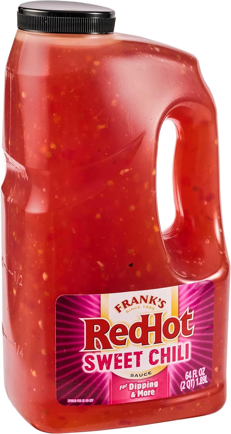 Frank's RedHot Sweet Chili Sauce, 0.5 gal - One Half Gallon Bulk Container of Sweet Chili Hot Sauce for Wings, Pizza, Sandwiches, Stir Fry, and More