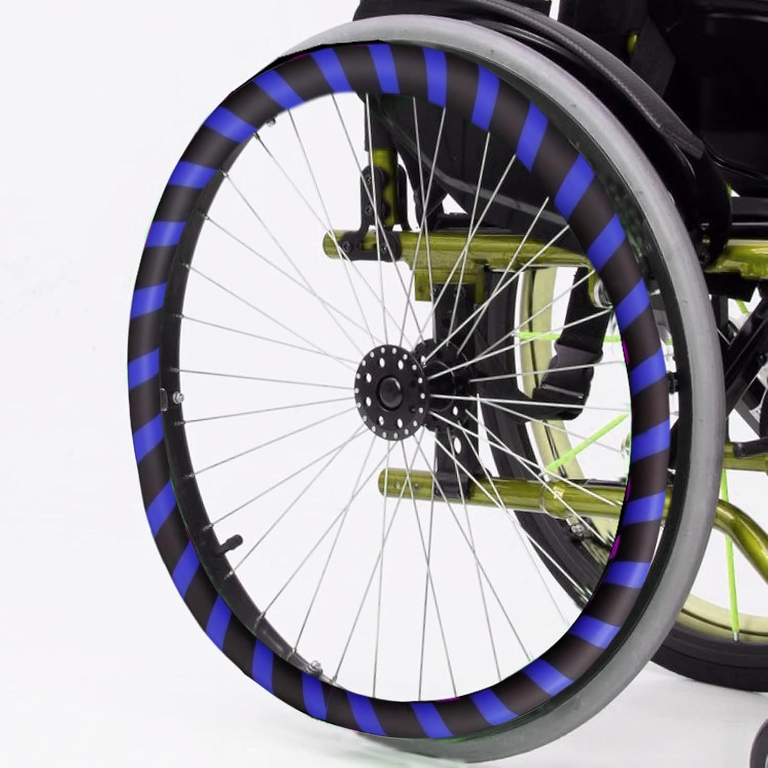 C,20in,Wheelchair Hand Push Rim Covers, 20Inch Silicone Non Slip Wear Resistant Hand Push Cover, for Improve Grip and Traction