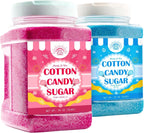 Cotton Candy Floss Sugar – Pink Vanilla & Blue Raspberry (2 Pack, 2 lb Each) | Premium Spun Sugar for Cotton Candy Machines | Perfect for Parties, Events & Home Use (2 Pack – 2 lb Jars)