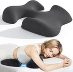 Breast Pillow for Massage, Women's Massage Bolster Face Down Pillow for Sleeping with Non-Slip Bottom, Home Head Cushion and Chest Cushion for SPA-Dark Gray