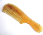 Sh-1w-mt Wide Tooth 100% Handmade Premium Quality Natural Sheep Horn Comb with Handle(7.5''Long)