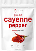Ground Cayenne Pepper Powder, 6lbs (60,000 SHU Heat) | Premium Source for Spice & Seasoning | Garden Protection from Wildlife | Additive Free, Non-GMO, Bulk Supply
