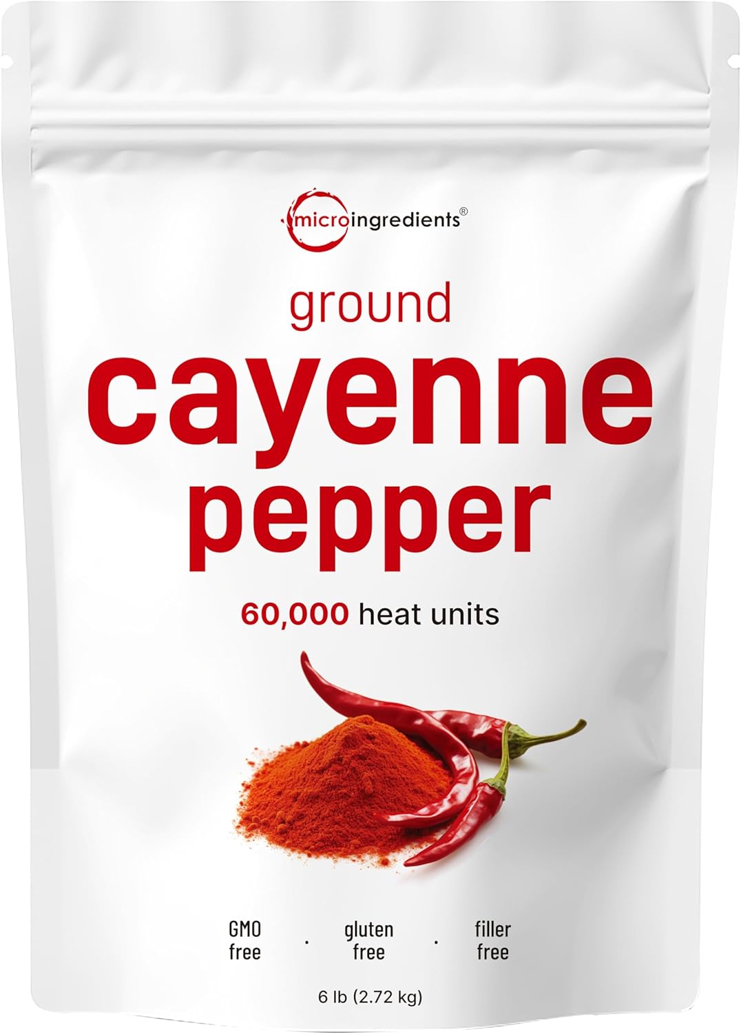 Ground Cayenne Pepper Powder, 6lbs (60,000 SHU Heat) | Premium Source for Spice & Seasoning | Garden Protection from Wildlife | Additive Free, Non-GMO, Bulk Supply