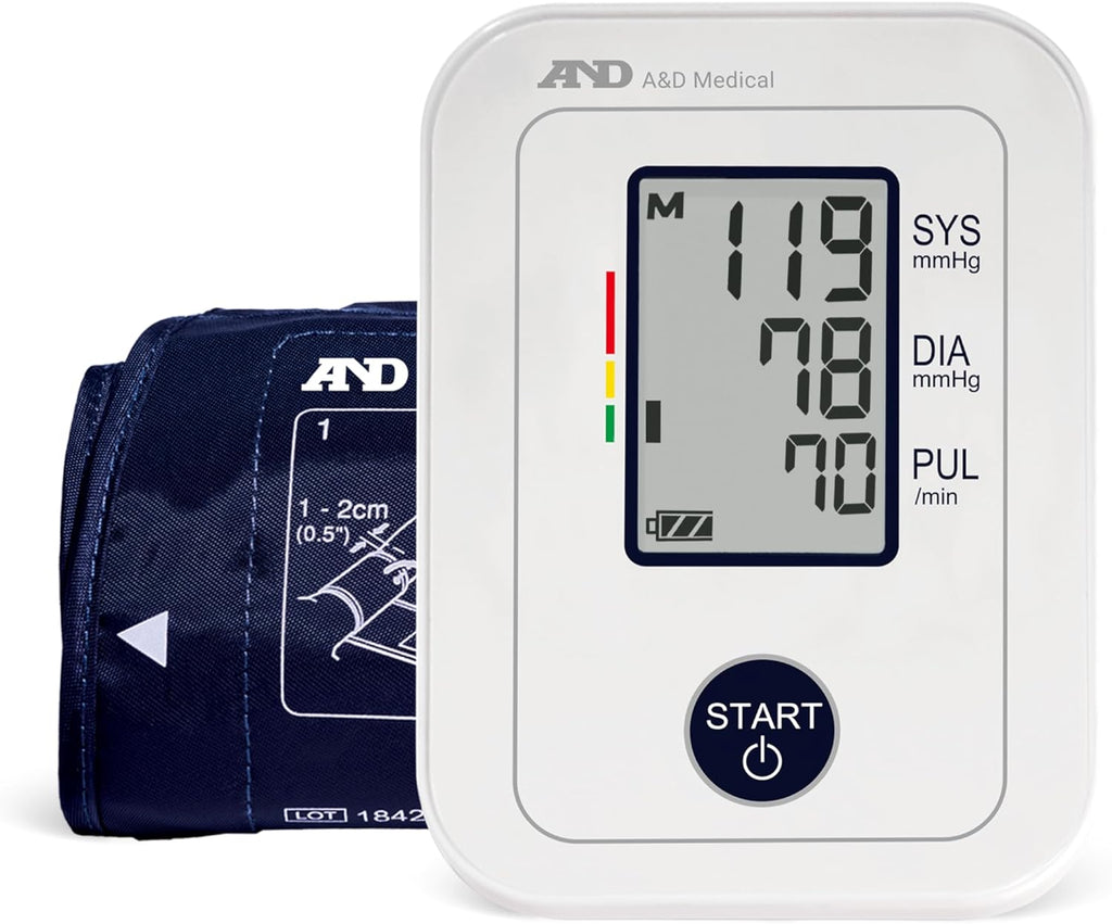 A&D Medical Blood Pressure Monitor for Home Use – UA-611 – Upper Arm Precise BP Machine– Wide Range Cuff 8.6-16.5” / 22-42cm), Easy to Use - One-Click Operation, 60 Reading Memory