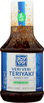 Soy Vay Veri Veri Teriyaki Less Sodium Marinade and Sauce, 21 Ounce Bottle (Package May Vary)