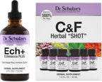 Dr. Schulze's Echinacea Plus & C&F Herbal Shot Bundle - Natural Defense Aid for All-Season Immune Support - Vitamin C & Organic Echinacea - Convenient Liquid Format - Gluten-Free & Vegan