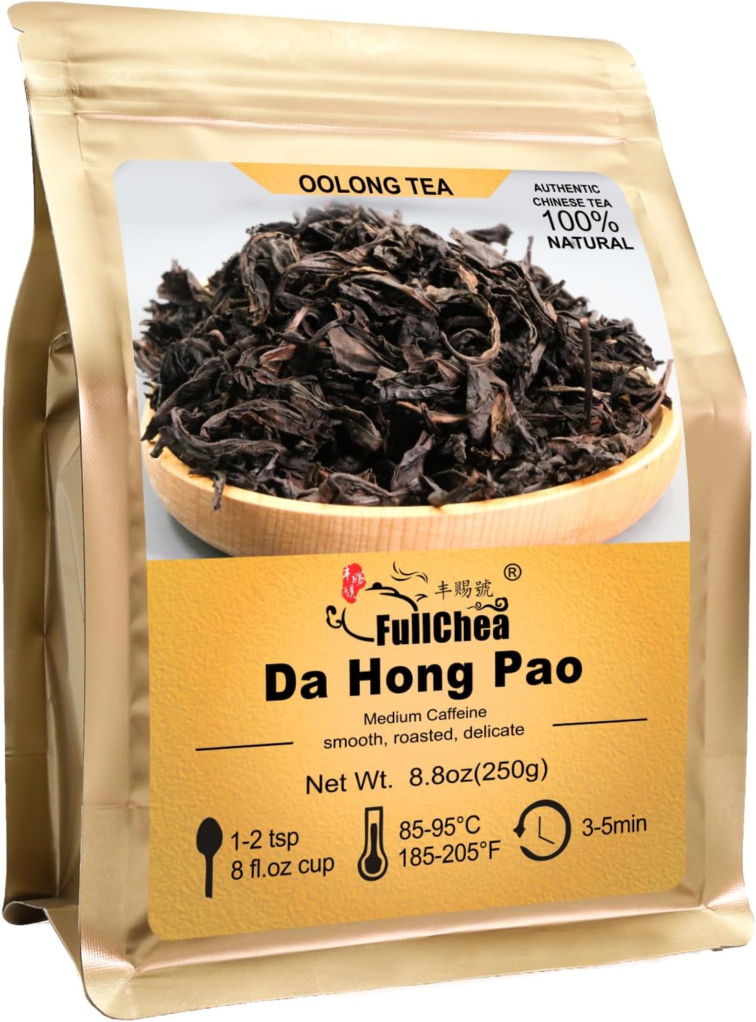 FullChea - Da Hong Pao - Oolong Tea Loose Leaf - Wuyi Rock Tea - Tea From Wuyi Mountain - Health Oolong (8.8oz / 250g)