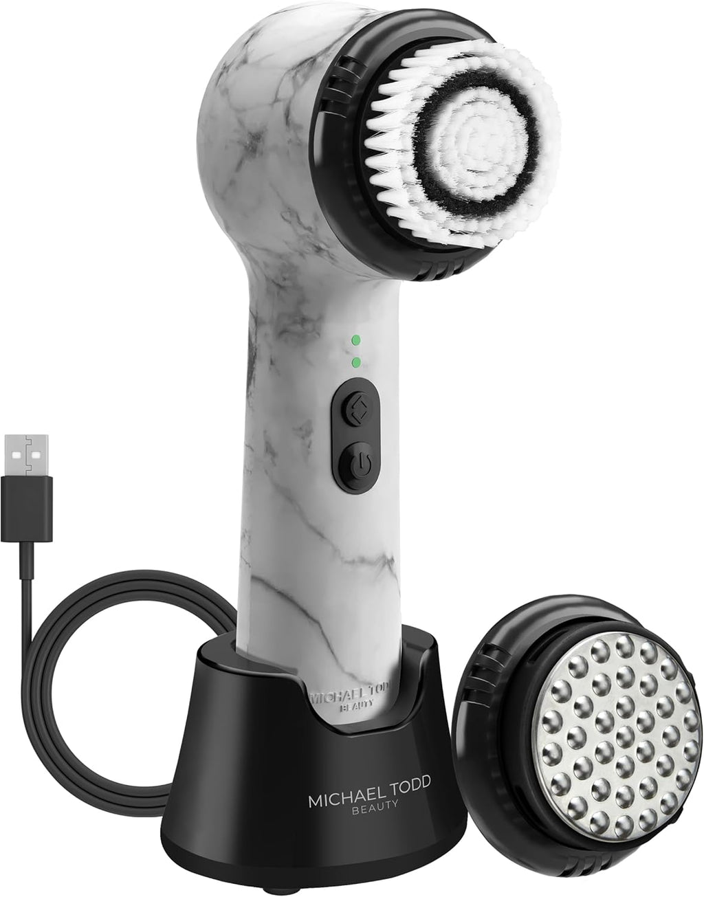 Michael Todd Beauty Soniclear Allure 2024 Best of Beauty Winner Facial Cleansing + Exfoliation Brush System with Antimicrobial Protected Bristles, 4 speeds, Serum Infusion Head + Travel Case