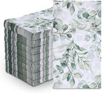 100Pcs Disposable Greenery Guest Napkins Paper Disposable Hand Towels Green Leaves Decorative Paper Dinner Hand Napkin for Bathroom Baby Shower Party Supplies Table Decor