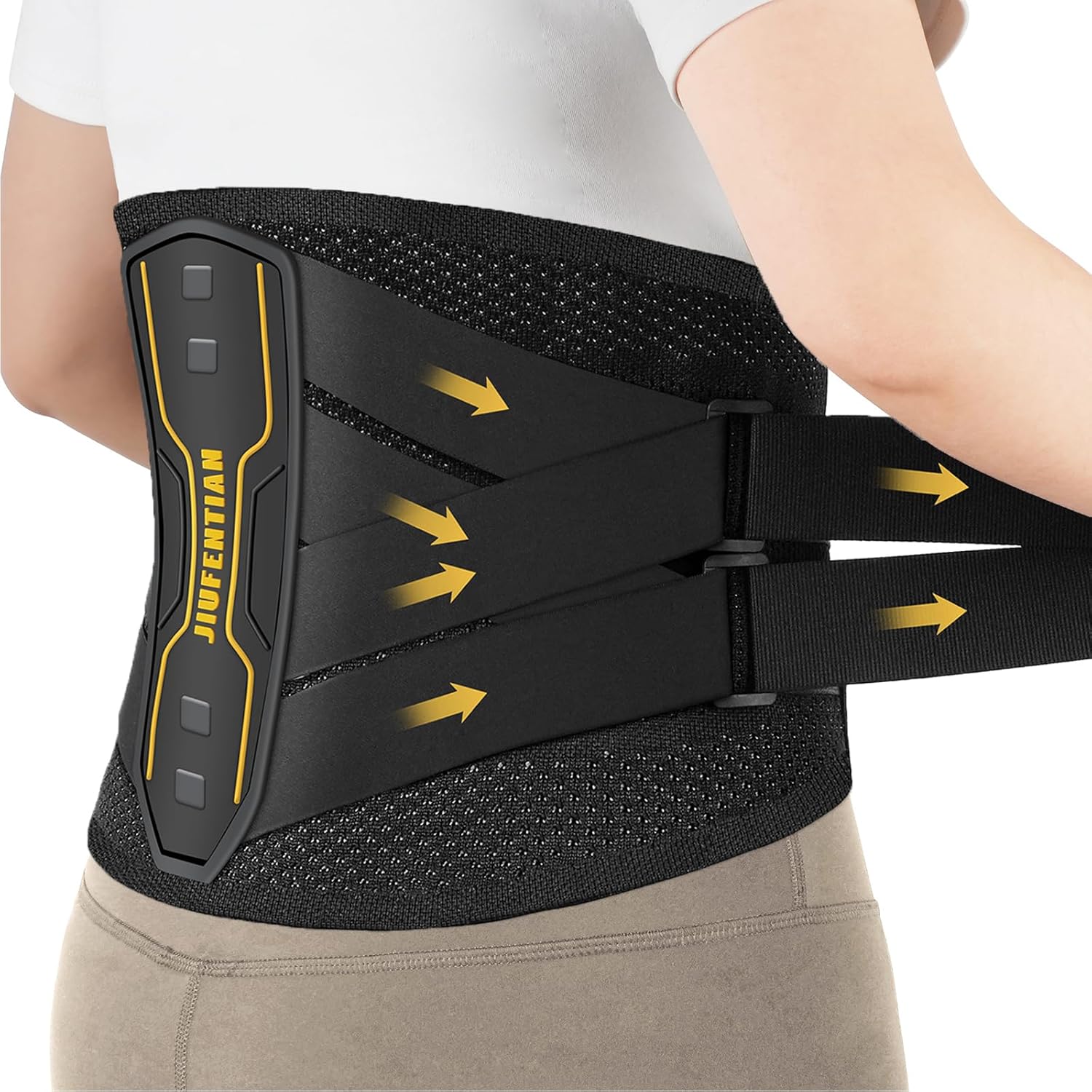 JIUFENTIAN Back Brace for Lower Back with Support System for men and Women -Lumbar Support Brace for Herniated Disc Lower Back Brace for Sciatica, Scoliosis,Heavy Lifting and Work(X-Large)