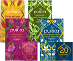Pukka Tea Bags, Organic (Elderberry + Echinacea, Matcha Green,Chamomile Vanilla & Manuka Honey, & Three Ginger) (1ea) (Variety Pack)