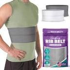 BraceAbility Broken Rib Brace for Men and Women - Rib Protector Compression Wrap, Chest Support Belt for Bruised, Fractured, Dislocated Ribs, Costochondritis Relief, Sternum Brace (Male - Gray)