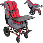 Wheelchair for Kids with Cerebral Palsy, Lightweight and Foldable Aluminum Alloy Frame Pediatric Wheelchair with Dining Table, Providing Comfortable Mobility for Disabled Teenagers