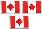 Umama Patch Set of 3 Mini flag '' 0.6X1.1 '' Country Canada Flag National Iron On Patches Canada Flag Sticker Embroidery Iron on Applique Patches Craft DIY Clothes Jeans T-Shirt Hat Backpacks