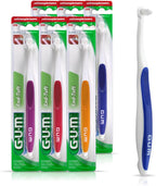 GUM End Tuft Toothbrush - Extra Small Head for Hard-to-Reach Areas - Implants, Back Teeth, and Wisdom Teeth - Soft Dental Brush for Adults, 1 Count(Pack of 6)