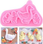 Duck Mother and Baby Silicone Molds Duck Fondant Mold For Farm Theme Cake Decorating Cupcake Topper Candy Chocolate Gum Paste Polymer Clay