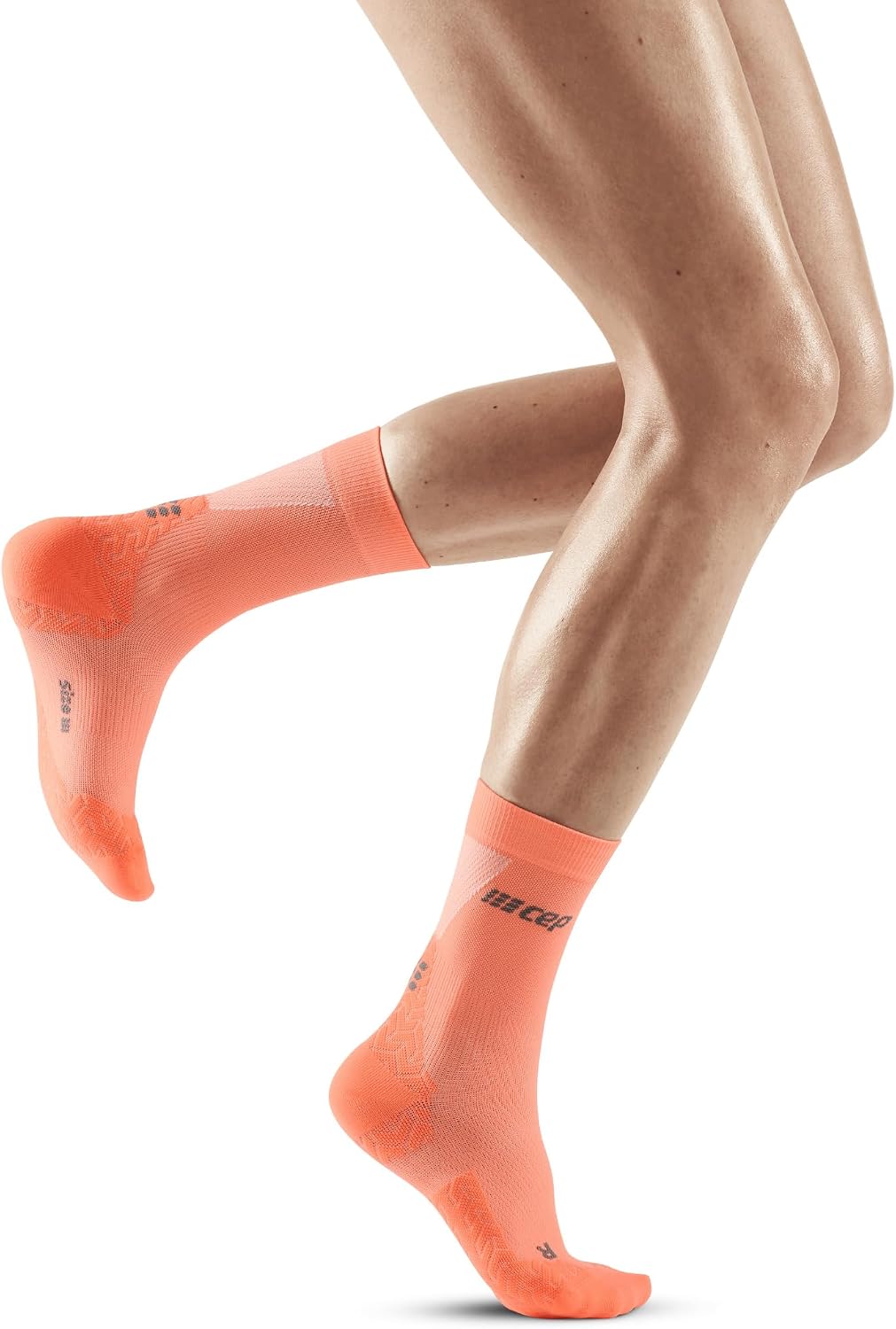 CEP 2024 Ultralight Mid Cut Compression Socks for Women - Breathable, Lightweight Performance Running Crew Socks