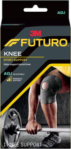 FUTURO Sport Knee Support, Ideal for Athletic and Everyday Activities, One Size Black