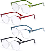 Eyekepper Stylish Ladies Oversized Reading Glasses - 4 Pack Large Round Readers for Women,+2.00