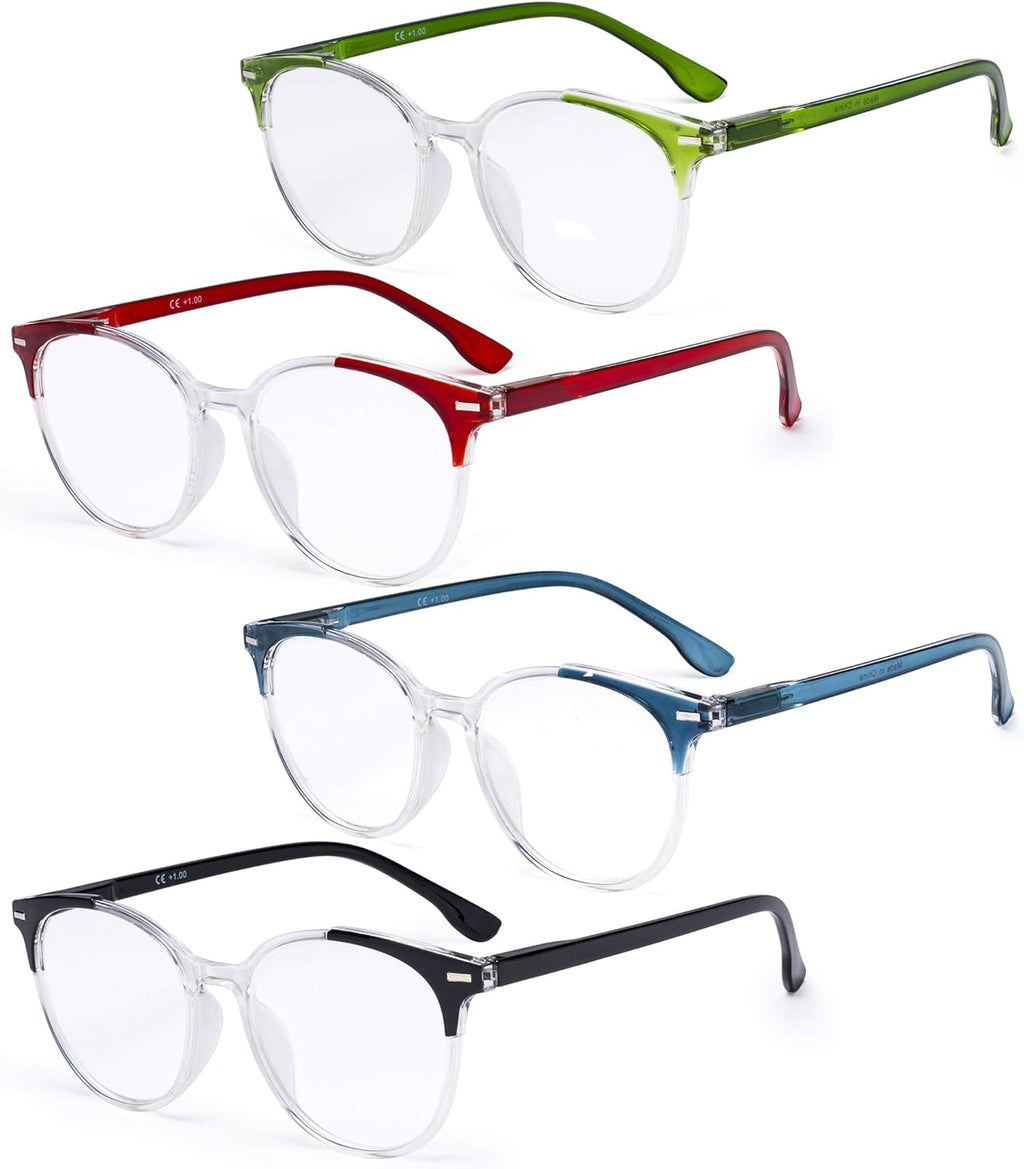 Eyekepper Oversized Reading Glasses - 4 Pack Large Round Readers for Women +1.50