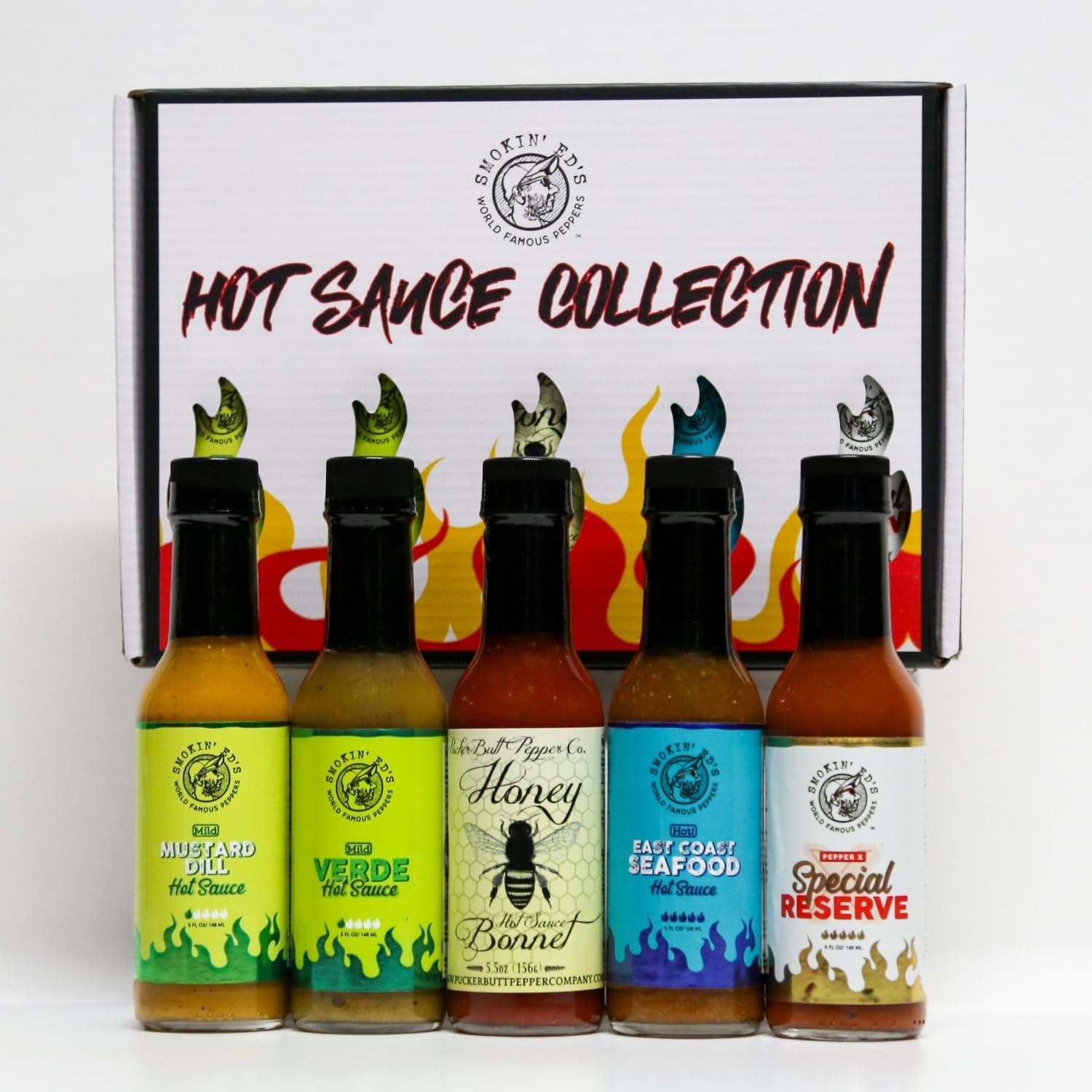 Puckerbutt x Smokin' Ed's Mild to Wild Hot Sauce Collection 5oz 5 Pack