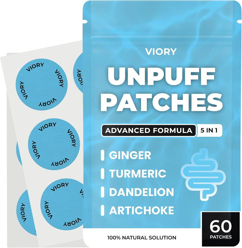 VIORY Unpuff Patches | with Dandelion & Ginger | Bloating, Water Retention & Digestion | 60 Days Supply