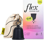 Flex Cup Starter Kit (Full Fit - Size 01) | Reusable Menstrual Cup + 2 Free Menstrual Discs | Pull-Tab for Easy Removal | Tampon + Pad Alternative | Lasts up to 10 Years | Capacity of 2 Super Tampons