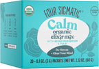 Four Sigmatic Reishi Mushroom Elixir | Coffee Alternative with Organic Reishi Mushroom Powder, Tulsi, Rose Hips & Mint | Support Stress & Sleep | Decaf, Vegan, Gluten-Free & Keto | 20 Packets