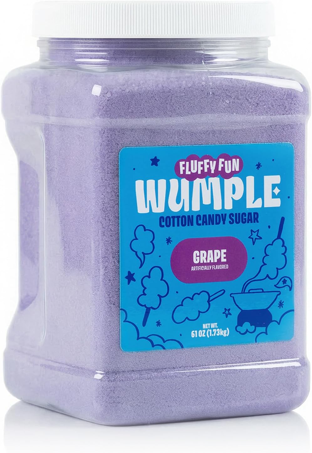 Wumple Purple Grape Cotton Candy Floss Sugar – Fine-Grain Floss Sugar Mix for Cotton Candy Machines, Parties, Carnivals & Events - Pack of 1 (61 oz)
