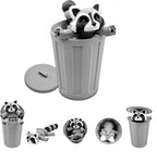 3D Printed Raccoon Animals Toys - Fidget Toys with Trashcan, Home Office Decor for Adults, Stocking Stuffers Bulk, Birthday Party Halloween