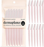 Kitsch Dermaplane Razor for Women Face – Face Razors for Women & Men, Eyebrow Trimmer & Face Shaver – Exfoliating Facial Razor & Skin Care Tool for Smoother Skin - Blush, 12 pcs