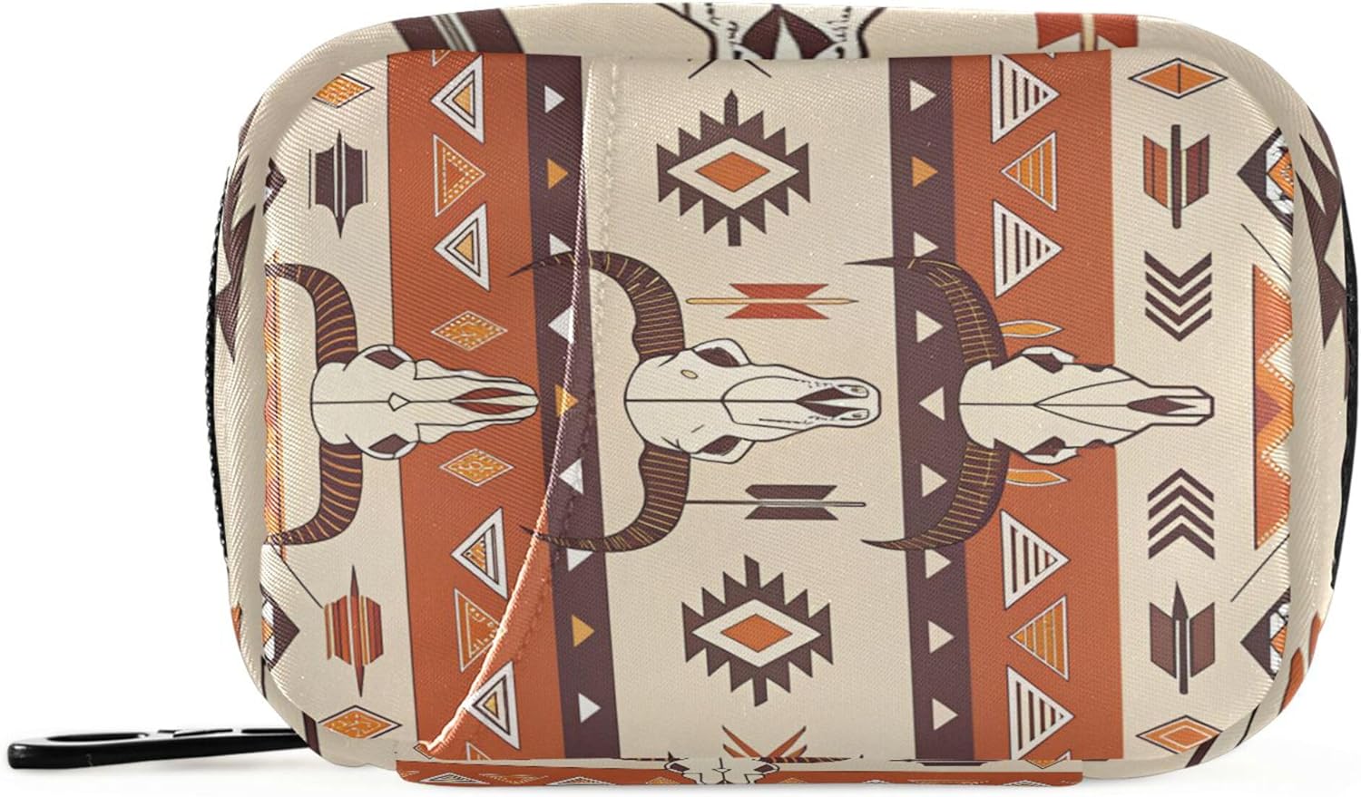 Burbuja Western Aztec Travel Pill Case, Weekly Portable Pill Box 7 Days Pill Organizer to Hold Medicine Vitamin Supplement with Zipper for Travel