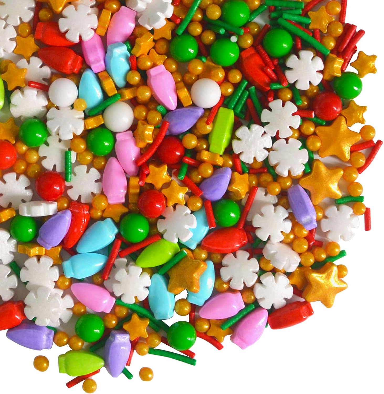 Christmas Sprinkles Edible Sugar Pearls Christmas Sprinkles for Cookie Decorating Holiday Baking Cupcake Cake Toppers Decoratings Supplies